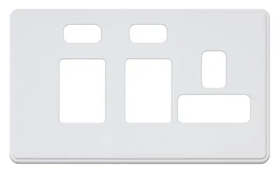 MHFP036WHI MK Dimensions WHI Shaver and Cooker Control Frontplates