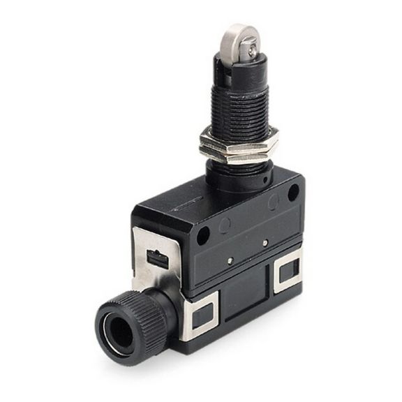 SL1-D MICRO SWITCH SL1 Series Limit Switch, Cross Roller Plunger (90°, Rotated Plunger), 1NC1NO SPDT Snap Action, Compression Fitting