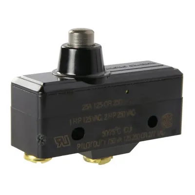 YE-2RB-A2 MICRO SWITCH YE Series Standard Basic Switch, Single Pole Normally Open Circuitry, 25 A at 250 Vac, Overtravel Pin Plunger Actuator, 3,89 N to 6,12 N [14.0 oz to 22.0 oz]