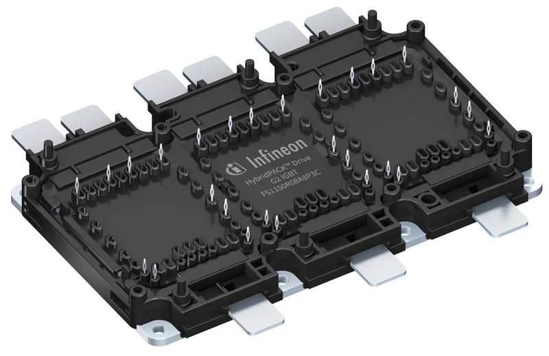 This HybridPACK™ Drive G2 module is a very compact six-pack power module with enhanced package optimized for hybrid and electric vehicles