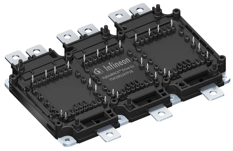 The HybridPACK™ Drive is a very compact six-pack module (1200V/410A) optimized for hybrid and electric vehicles.