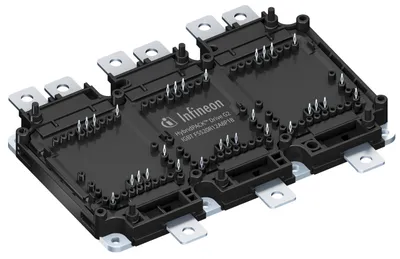 This HybridPACK™ Drive G2 module is a very compact six-pack power module (1200V/520A) with enhanced package optimized for hybrid and electric vehicles