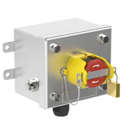 Pepperl Fuchs LRS1.B.E4MZPR.B.1 – Control Unit Ex e, Stainless Steel, Emergency Stop Button