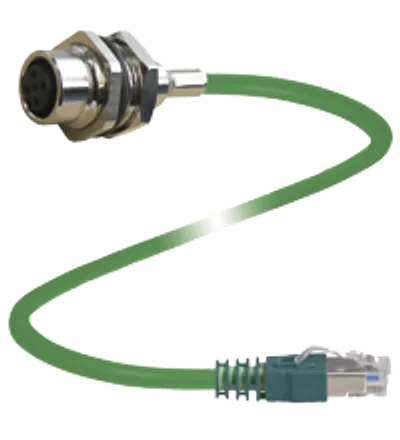 Connection cable, Ethernet V1D-M16H-GN1,5M-PUR-E1S-V45-G