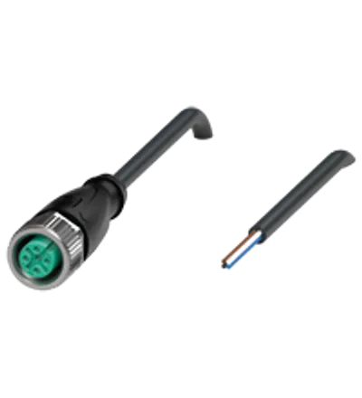 Female cordset V1-G-BK2M-PVC-U