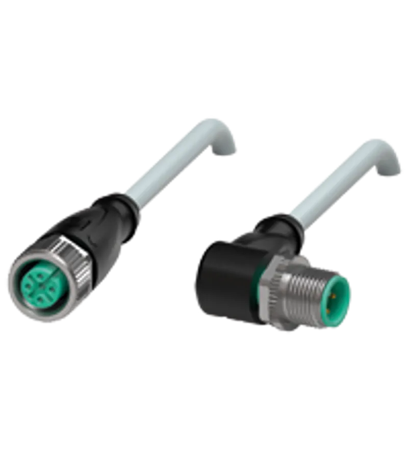 Connection cable, shielded V1-G-1,2M-PUR-ABG-V1-W — photo 1 of 4