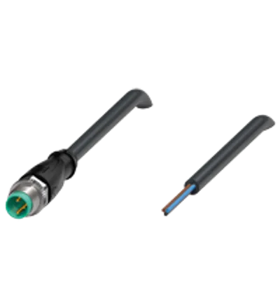 Cable connector V3S-GM-BK0,6M-PUR-U