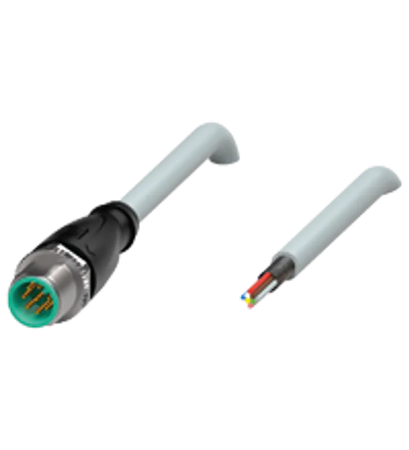 Cable connector, shielded V19S-G-1,5M-PUR-ABG — photo 1 of 4