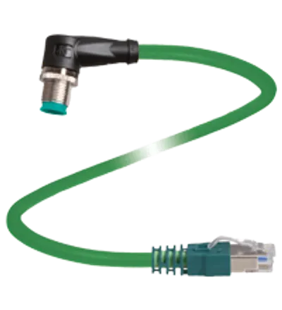 Connection cable, Ethernet V19S-180-W-10M-PUR-E2S-V45-G-Y