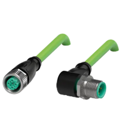 Connection cable, Ethernet V1D-G-GN1M-PUR-E2S-V1D+90-W