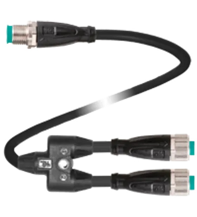 Y connection cable V1-G-BK0,15-PUR-A-T-0,15-V1-G