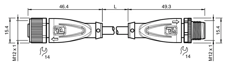 Connection cable, Ethernet V1D-G-GN4M-PUR-E1S-V1D-G — photo 3 of 4