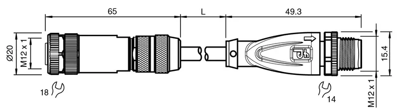 Pepperl Fuchs V1B-G-BK15M-PUR-U/0,75-V1-G-Y1 – Adapter cable — photo 3 of 4