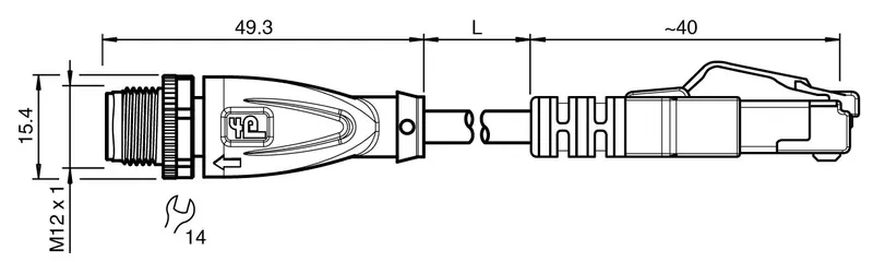Connection cable, Ethernet V19S-G-GN3M-PUR-E2S-V45-G — photo 3 of 4