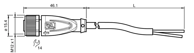 Cable connector, NAMUR V1-G-N-2M-PUR — photo 3 of 4