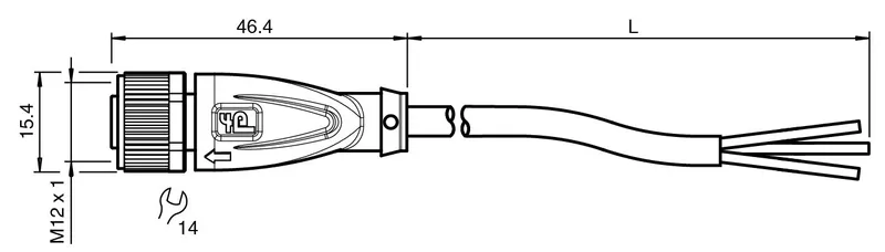 Female cordset V1-G-B-BK1,8M-PUR-U — photo 3 of 4