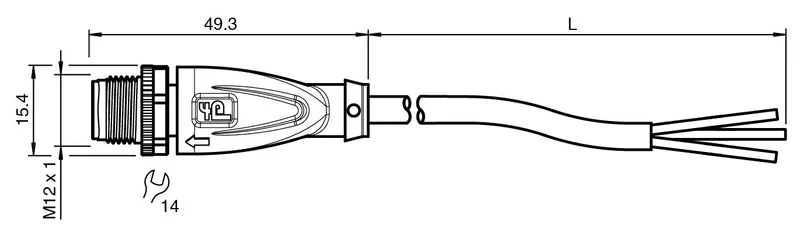 Cable connector V11S-G-BK1,5M-PUR-U — photo 3 of 4