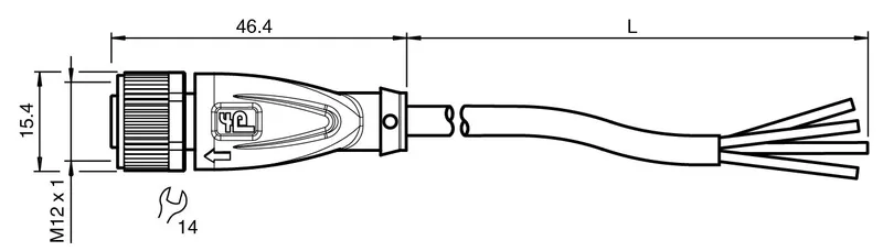Female cordset V1-G-1,5M-PUR — photo 3 of 4
