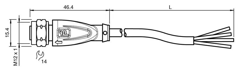 Female cordset V1-GV4A-BK15M-PUR-U — photo 3 of 4