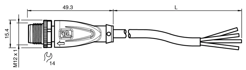 Cable connector V1S-G-0,4M-PUR — photo 3 of 4