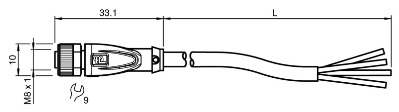 Female cordset V31-GM-A2-BK4M-PUR-U — photo 3 of 4