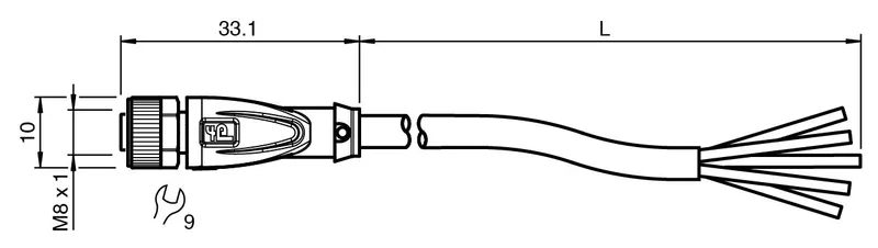 Female cordset V311-GM-BK5M-PUR-U — photo 3 of 4