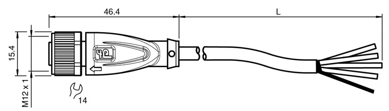 Cable socket, shielded V1-G-BK25M-PUR-U/ABG — photo 3 of 4