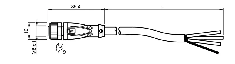 Cable socket, shielded V3-GM-BK5M-PUR-U/ABG — photo 3 of 4