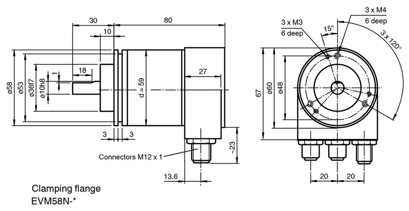 Multiturn absolute rotary encoder EVM58N-011IZR0BY-1213 — photo 3 of 3