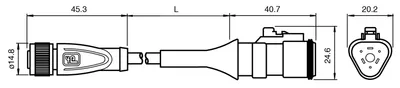 Pepperl Fuchs V11-G-BK1M-PUR-3DT06 – Female connector