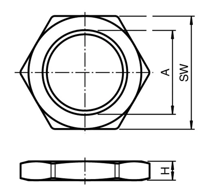 Nut LOCKNUT M16 NICKEL BRASS — photo 3 of 3