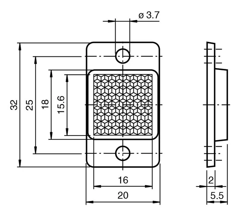 Pepperl Fuchs REF-H32x20 – Reflector, rectangular with two mounting holes — photo 3 of 3