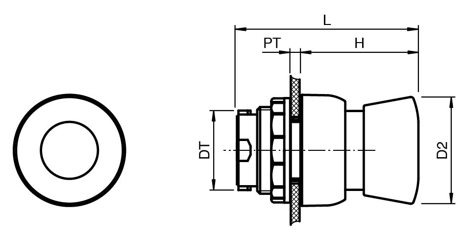 Pepperl Fuchs CFP.MG.SP – Actuator Head Ex e - Mushroom Pushbutton — photo 3 of 4