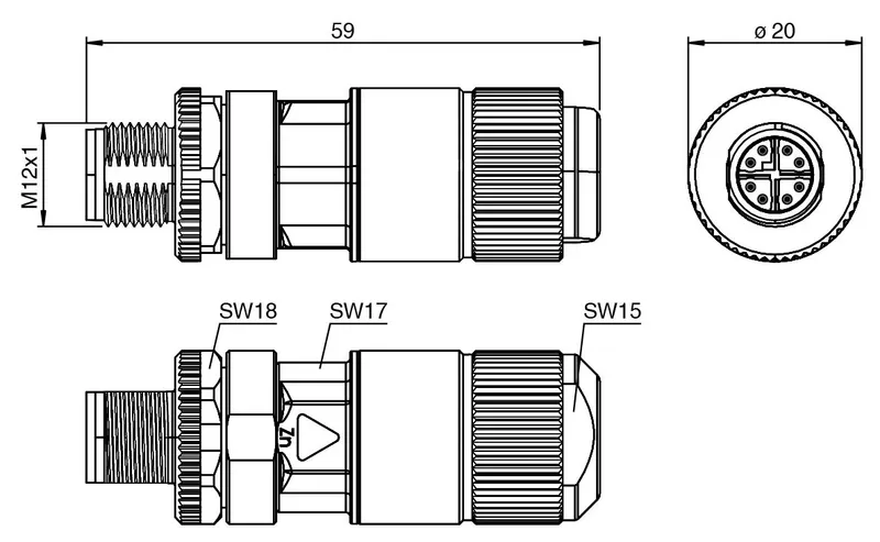 Pepperl Fuchs V19SX-G-ABG – Male connector, field-attachable — photo 3 of 4
