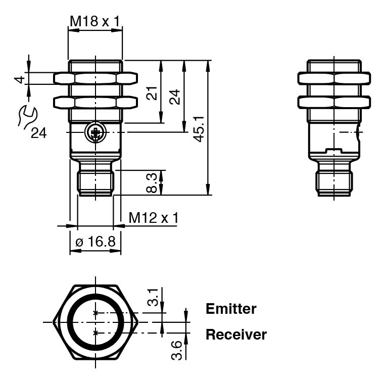 Triangulation sensor (BGS) OBT150-18GK40-A2-V1 — photo 3 of 5