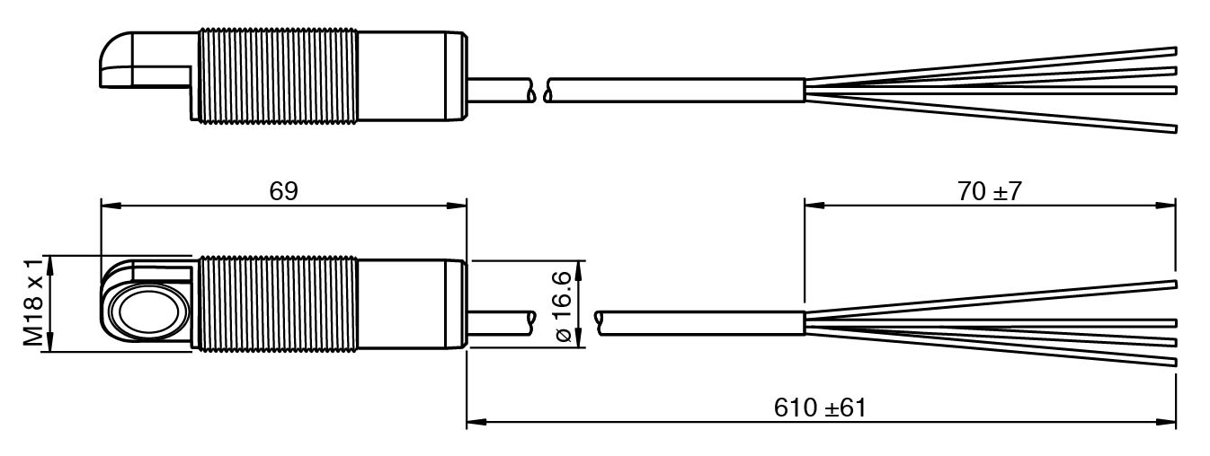 Ultrasonic sensor UB800-18GM40A-E5-610MM-Y — photo 3 of 4 Ultrasonic sensor UB800-18GM40A-E5-610MM-Y — photo 3 of 4
