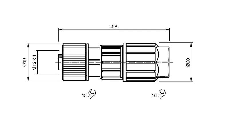Female connector, field-attachable V15-G-Q3 — photo 3 of 3