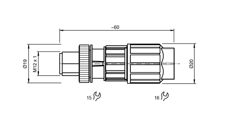 Male connector, field-attachable V15S-G-Q3 — photo 3 of 3