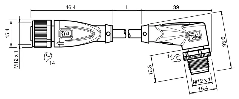 Connection cable, shielded V1-G-1,2M-PUR-ABG-V1-W — photo 3 of 4