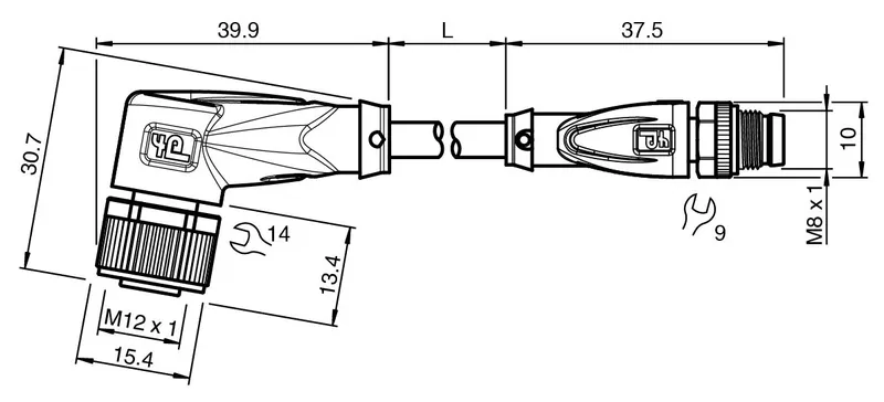 Connection cable V1-W-E2-2M-PUR-V3-G — photo 3 of 4