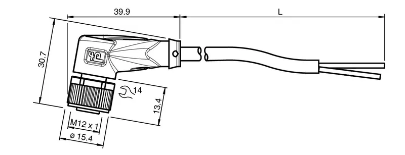 Cable connector, NAMUR V1-W-N-2M-PUR — photo 3 of 4