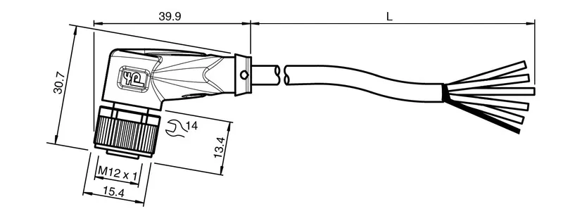 Cable socket, shielded V15-W-15M-PUR-ABG — photo 3 of 4