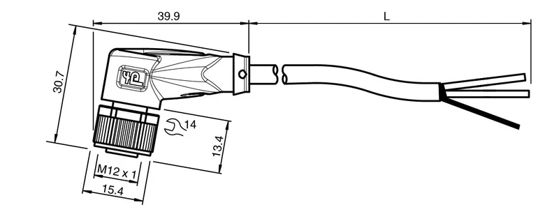 Cable connector, NAMUR V1-W-N-10M-PUR-N4S — photo 3 of 4