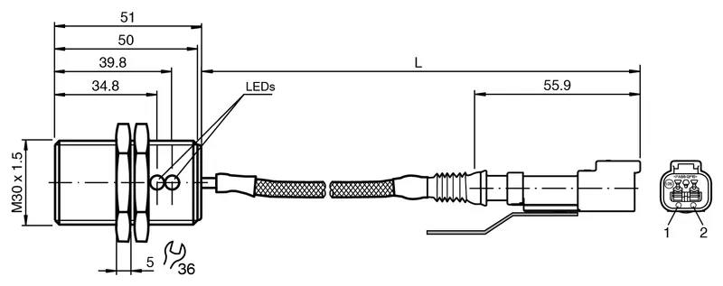 Inductive sensor NBB15-30GM50-Z0-Y70183708 — photo 3 of 4