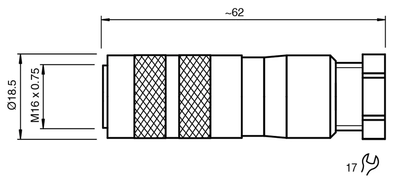 Female connector, field-attachable 42308A — photo 3 of 3