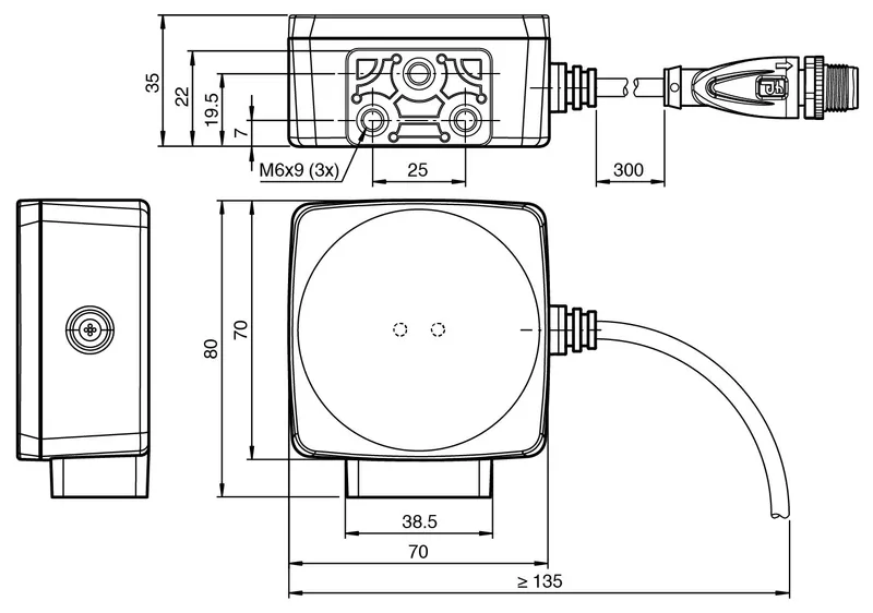Optical reading head PXV100Q-F213-IO-0.3M-V15 — photo 3 of 4