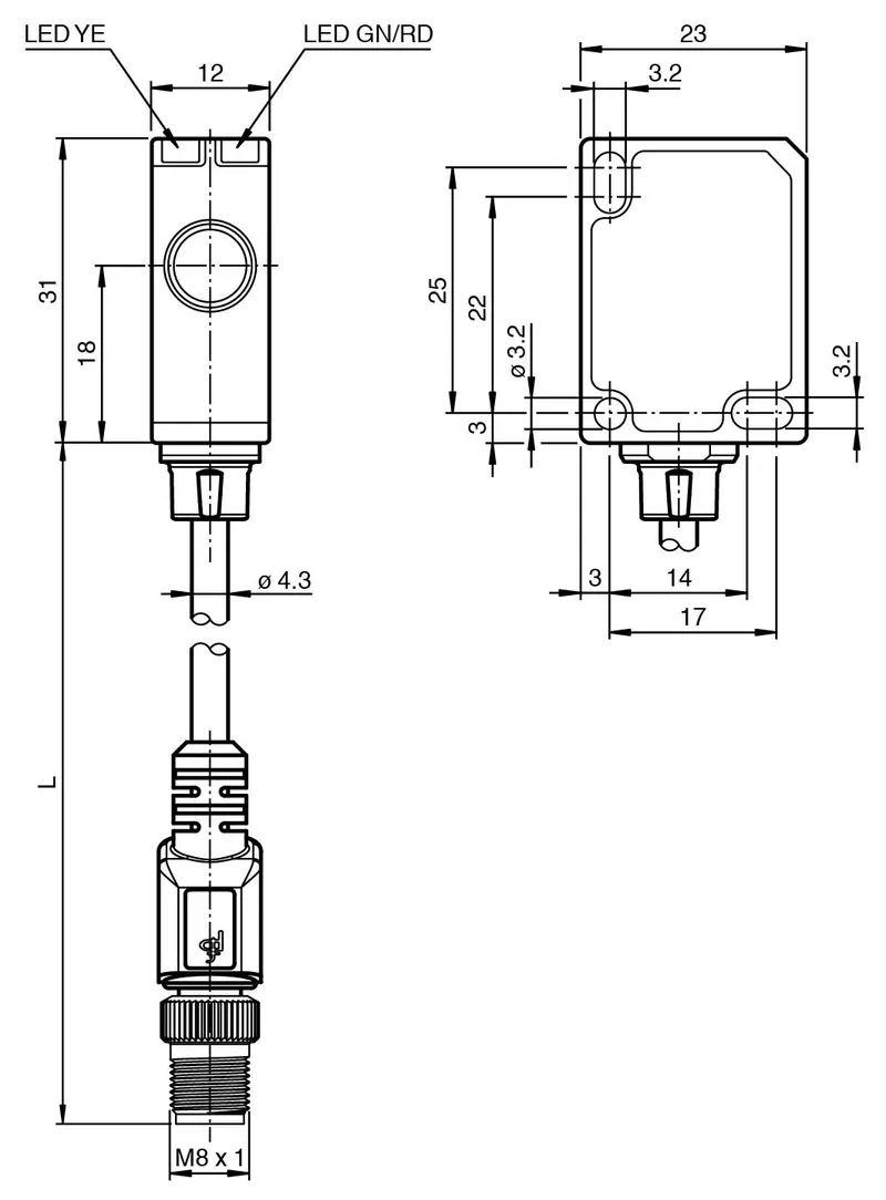 Ultrasonic sensor UC250-F77-EP-IO-0,2M-V31-P002 — photo 3 of 5