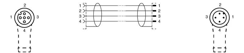 Connection cable, shielded V1-W-BK1M-PUR-O1S-V1-W — photo 4 of 4