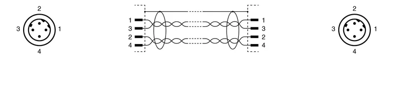 Connection cable, Ethernet V1SD-G-GN90M-PUR-E1S-V1D-G — photo 4 of 4