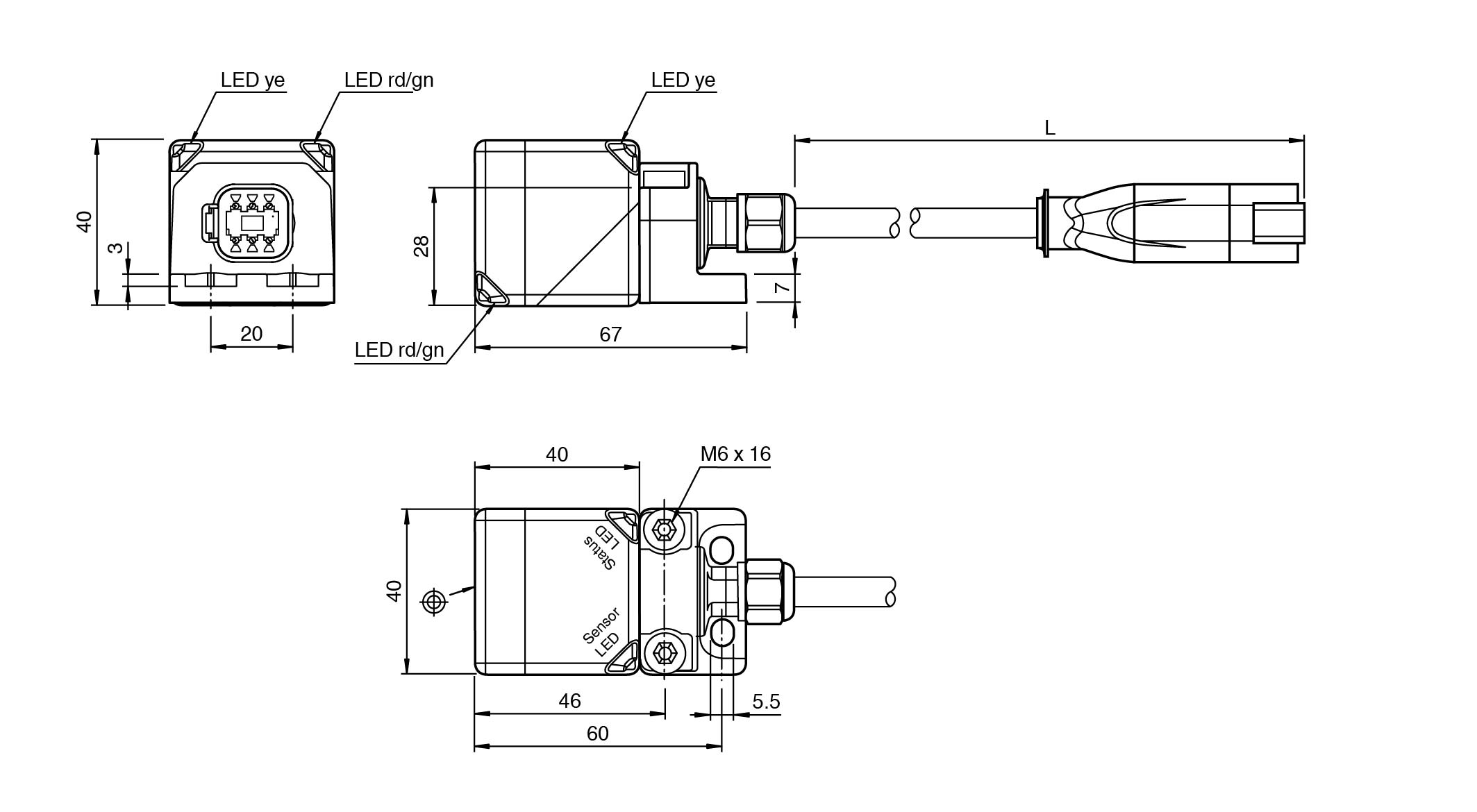 Ultrasonic sensor UC4000-L2M-B16-0,3M-DT6P-M-P03 — photo 3 of 4